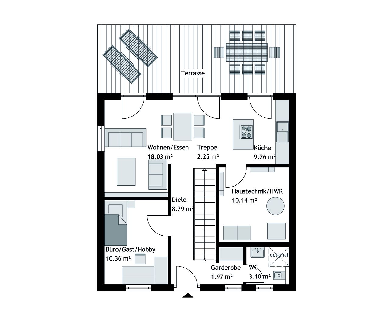 Aktionshaus City Größe L - Grundriss EG