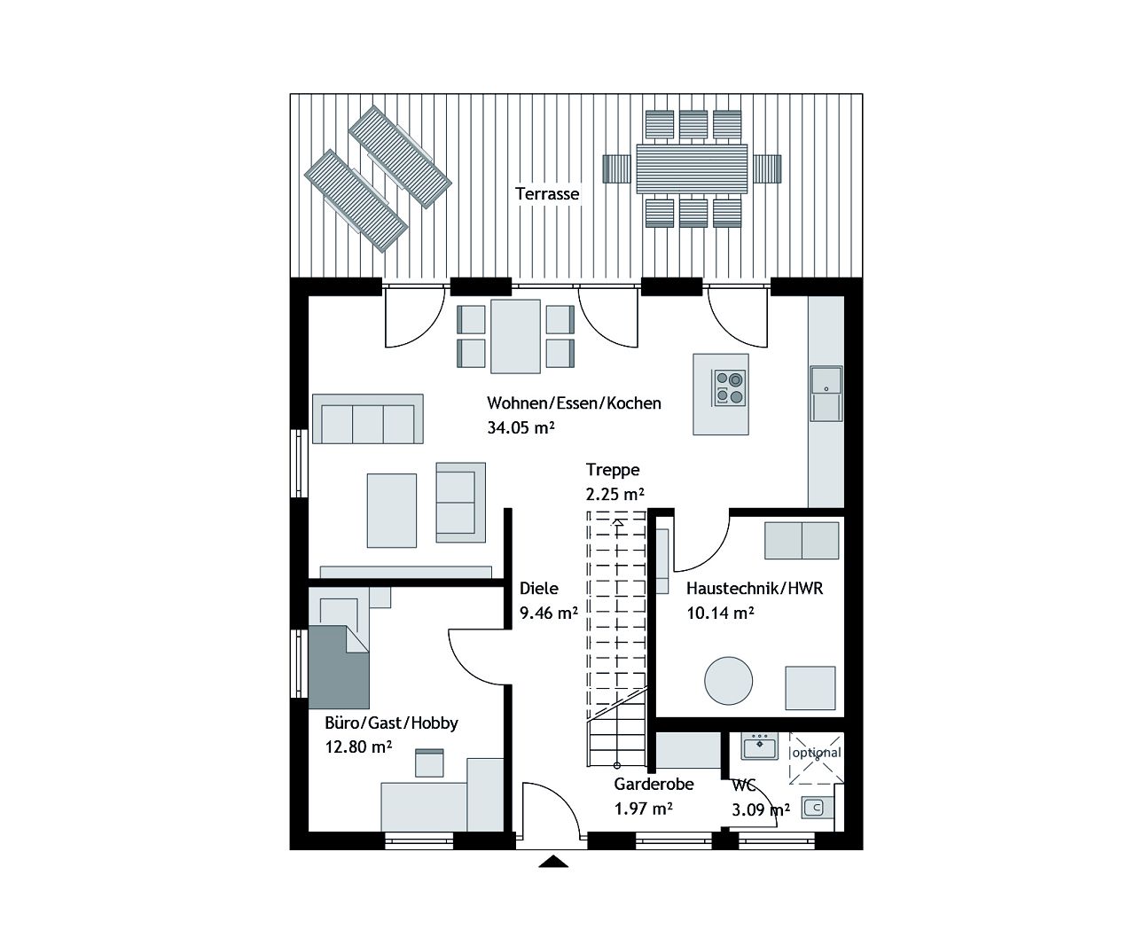 Aktionshaus Stadtvilla CITY XL, Grundriss EG