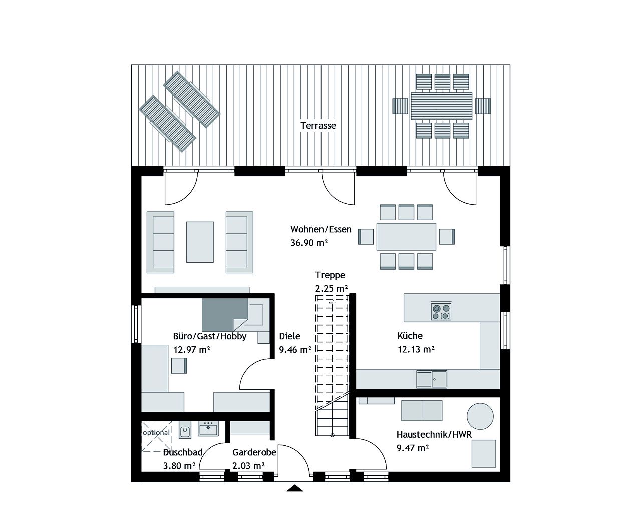 Aktionshaus Stadtvilla CITY XXL, Grundriss EG