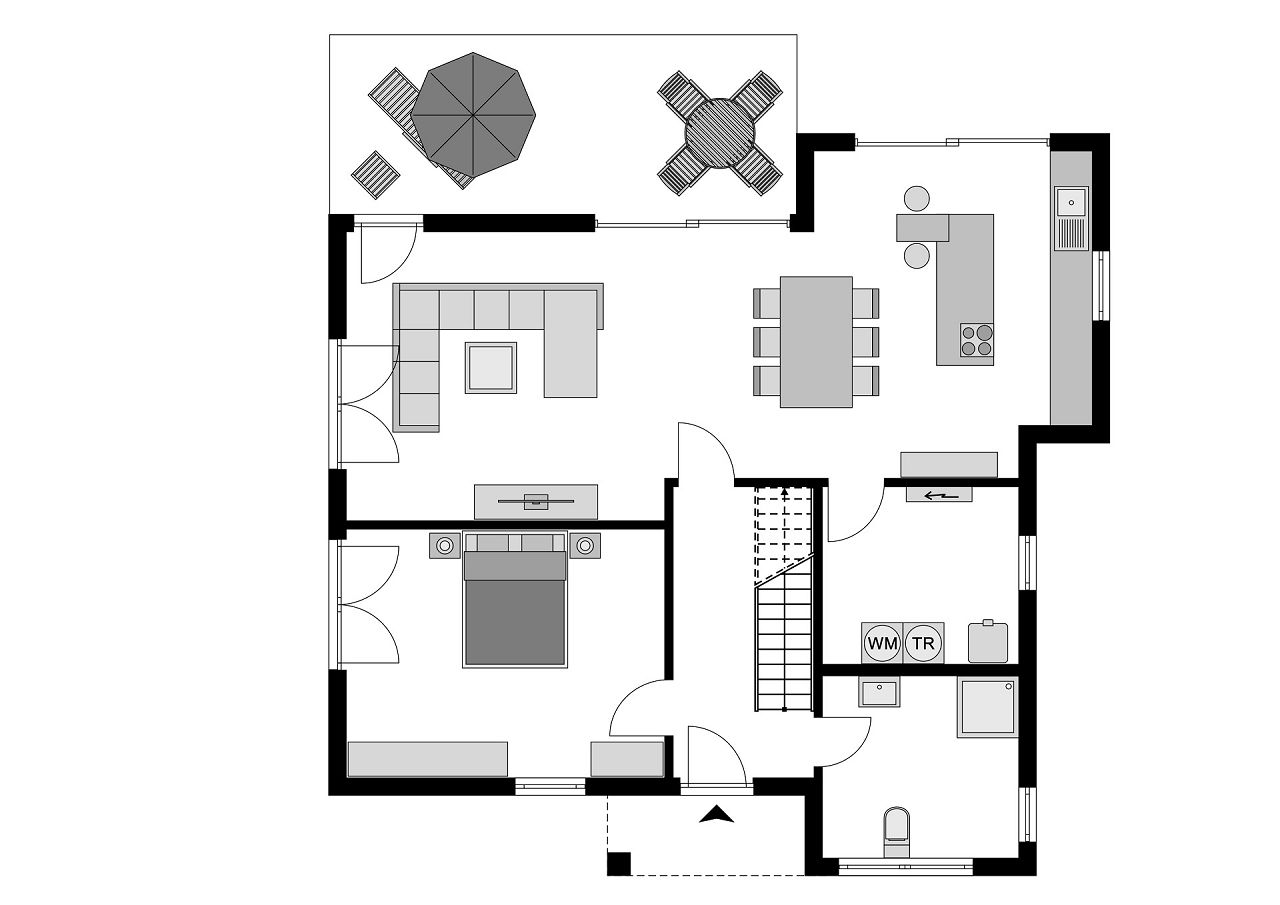 Grundriss Erdgeschoss - CITY Haus als repräsentative Stadtvilla