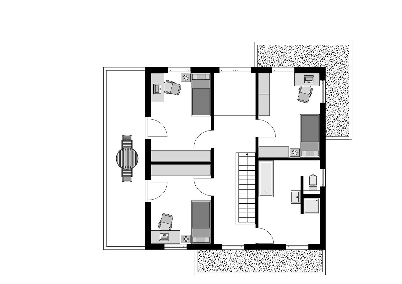 Grundriss Obergeschoss - CITY Haus als repräsentative Stadtvilla