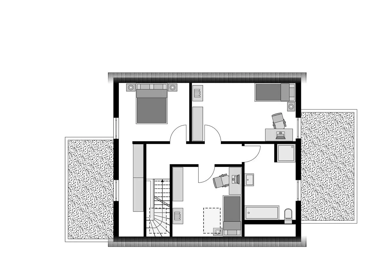 Grundriss Dachgeschoss - Einfamilienhaus 