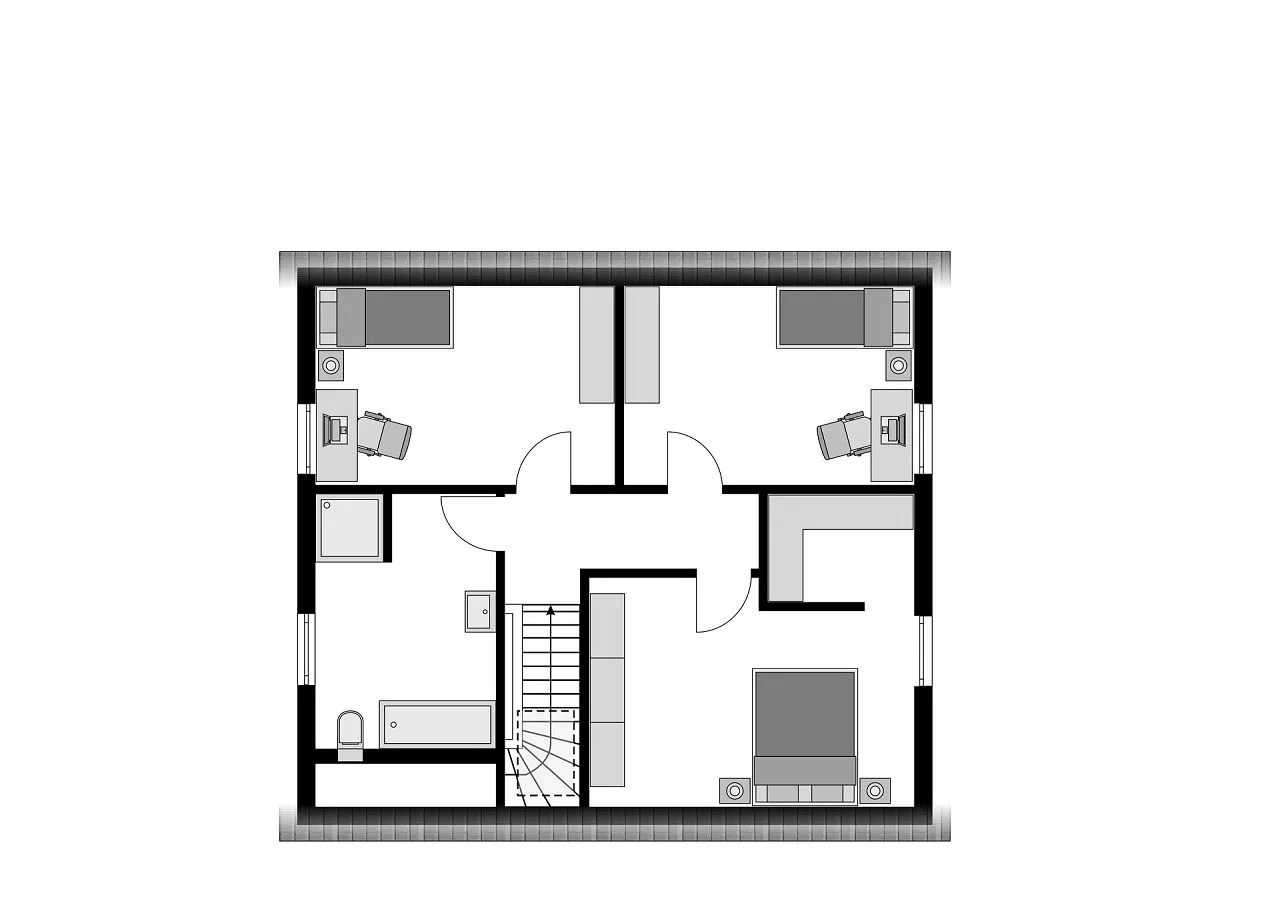 Grundriss Dachgeschoss - Klassisches Einfamilienhaus