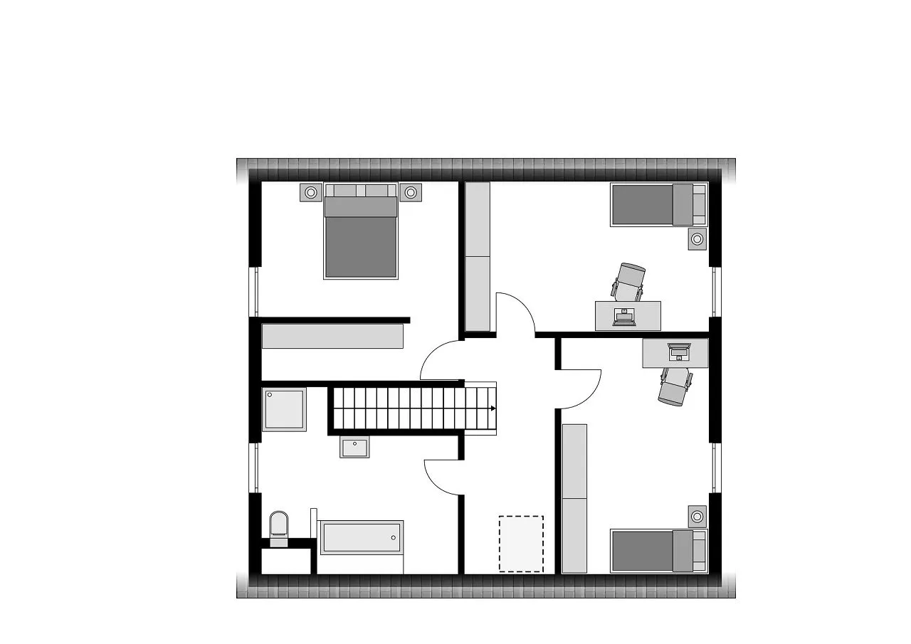 Effizienter Grundriss Dachgeschoss - Einfamilienhaus