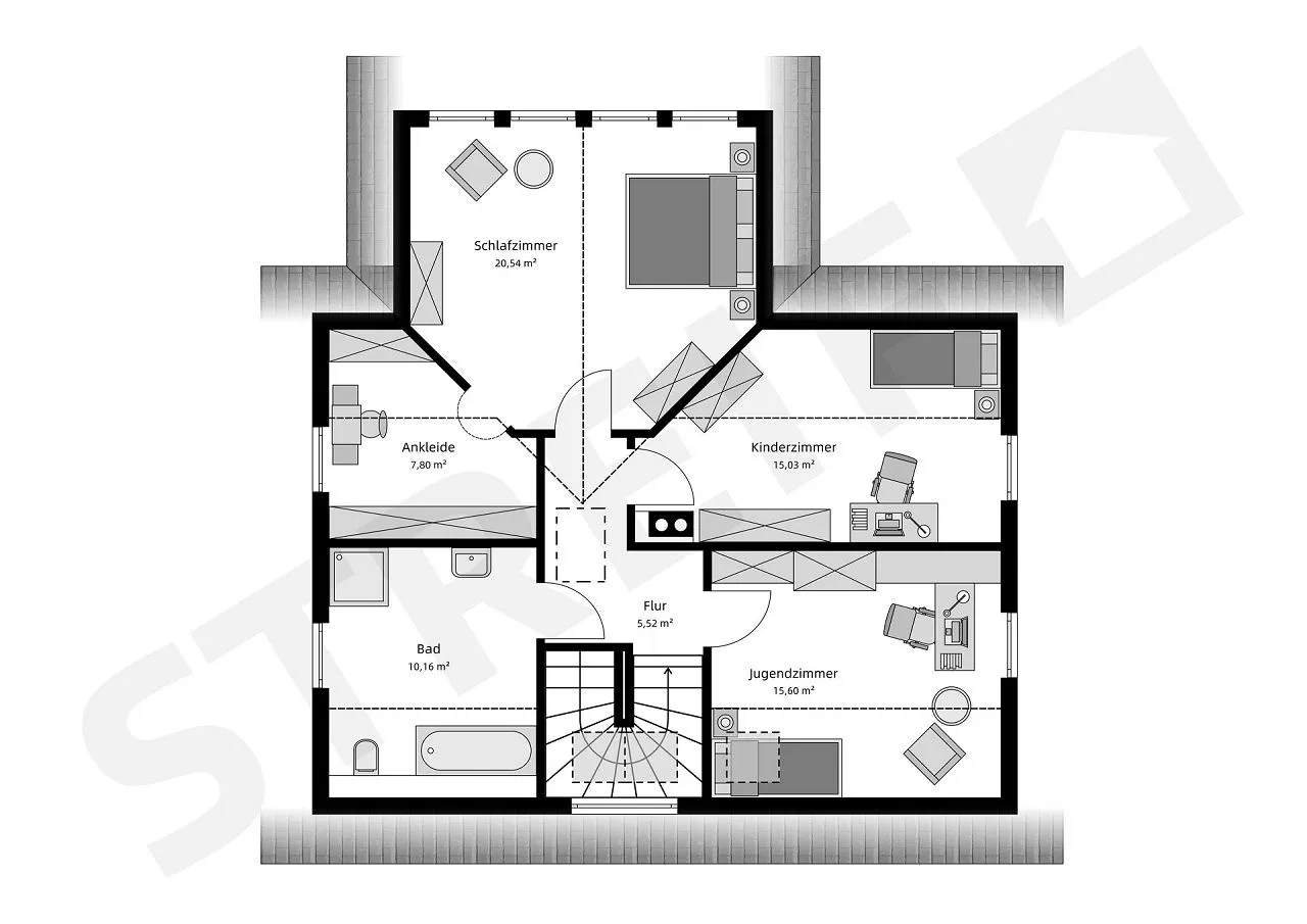 Musterhaus Hannover 2 - Grundriss Dachgeschoss