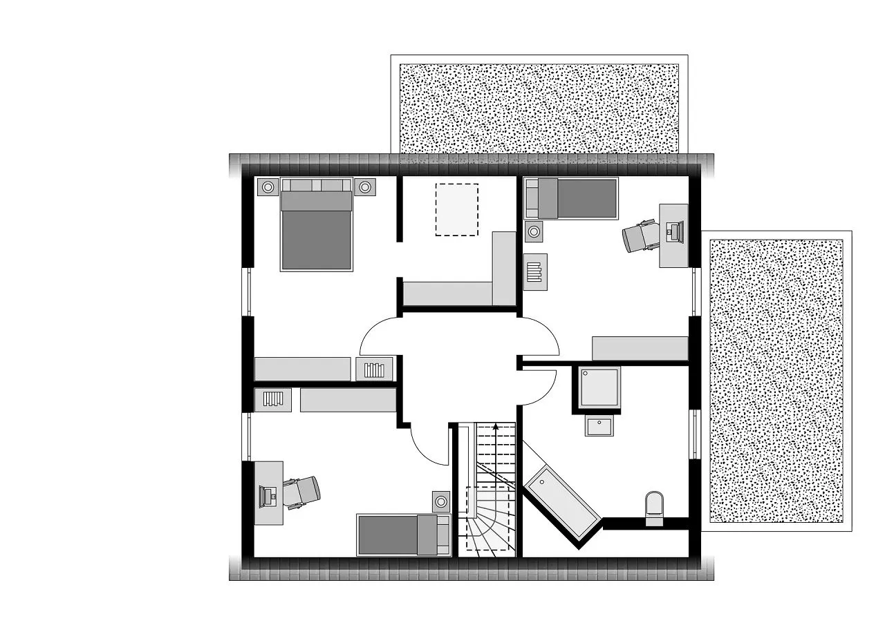 Grundriss Dachgeschoss 170 m² - Einfamilienhaus