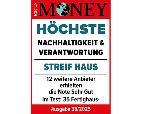 Fairster Fertighausanbieter STREIF Haus 2025 - Höchste Nachhaltigkeit