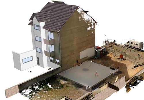 3D-Aufmaß Anbau an bestehendes Haus